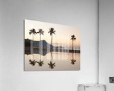 Sunrise over ocean with palm trees  Acrylic Print