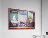 Three antique travel posters on the wall   Acrylic Print