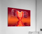 Fresh heart shaped strawberry reflected  Acrylic Print