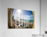 Fisheye view of Dubai observation wheel on Bluewaters Island  Acrylic Print