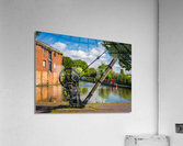 Colorful canal narrowboats in Ellesmere in Shropshire  Acrylic Print