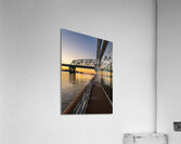 River cruise boat sails to Mark Twain Memorial road bridge  Acrylic Print