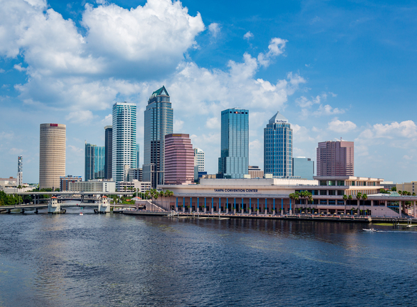 City skyline of Tampa Florida during the day by Steve Heap