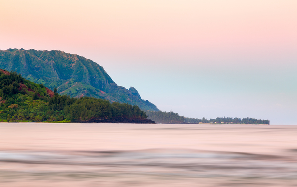 Headland of Hanalei on island of Kauai by Steve Heap