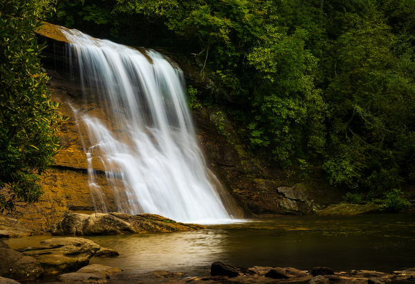Silver Run falls waterfall near Cashiers NC by Steve Heap