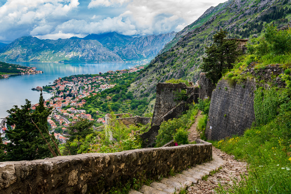 View from above Old Town of Kotor in Montenegro by Steve Heap