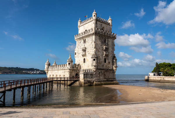 Panorama of the Tower of Belem near Lisbon by Steve Heap