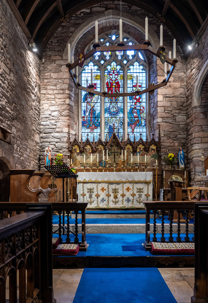 Altar in the church of Cockington Village by Steve Heap