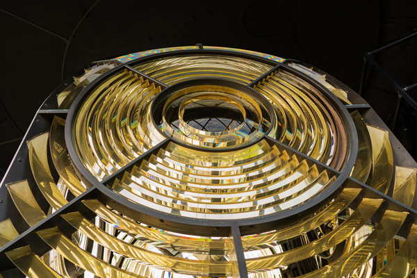 Detail of lighthouse lens at Lizard Light house in Cornwall by Steve Heap
