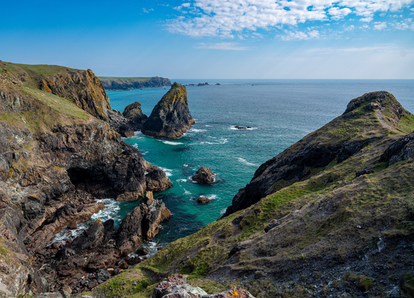 View towards the Lizard from Kynance Cove in Cornwall by Steve Heap