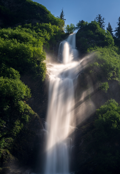 Dramatic waterfall of Bridal Veil Falls in Keystone Canyon by Steve Heap
