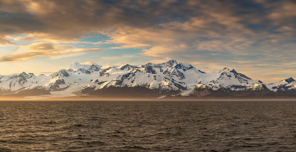 Sunset by Mt Fairweather and the Glacier Bay National Park by Steve Heap