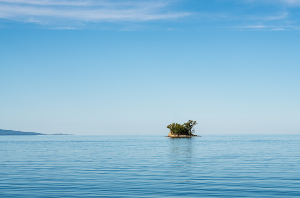 Small rocky island in Lake Champlain by Steve Heap
