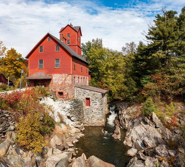 Old Red Mill in Jericho Vermont during the fall by Steve Heap