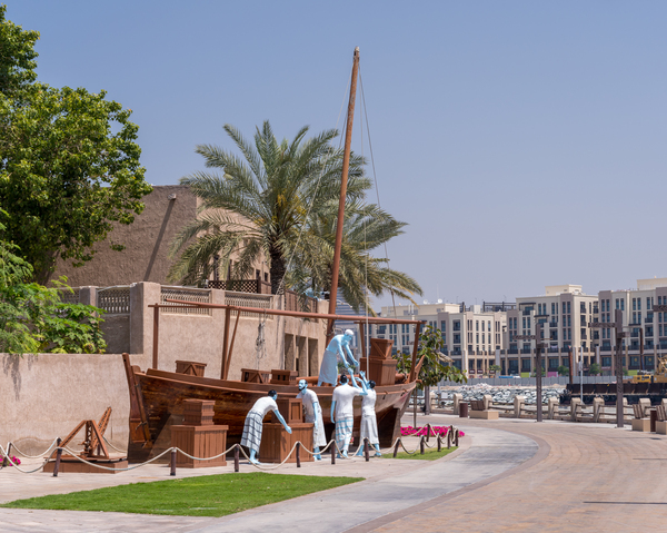 Dhow in Al Shindagha district and museum in Dubai by Steve Heap