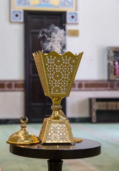Incense burner in the Jumeirah Mosque open to visitors in Dubai by Steve Heap