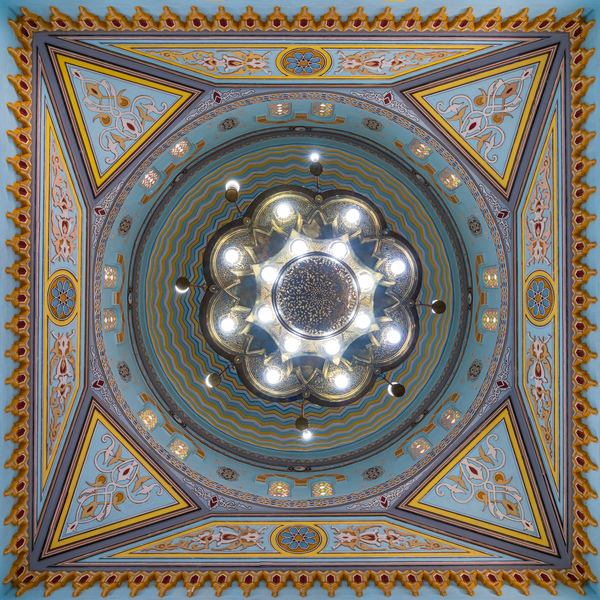 Interior of the dome in the Jumeirah Mosque open to visitors in  by Steve Heap