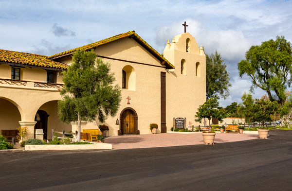 Cloudy day at Santa Ines Mission California by Steve Heap