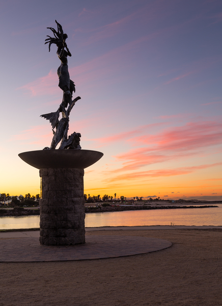 Mermaid statue entrance Ventura harbor by Steve Heap