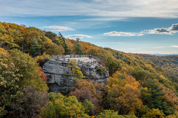 Coopers Rock state park overlook in the fall by Steve Heap
