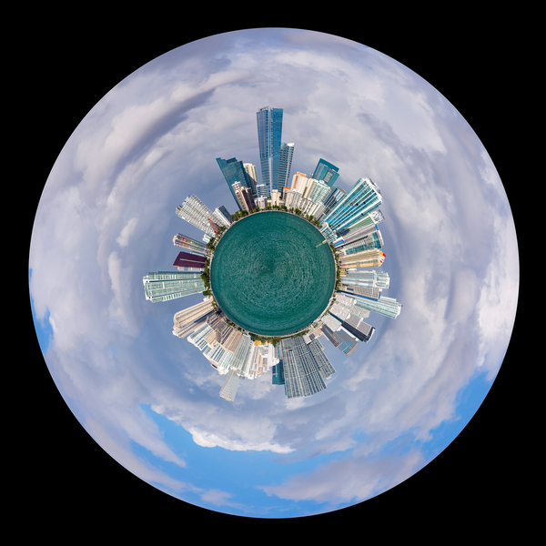 Little earth circular view of Miami Skyline by Steve Heap