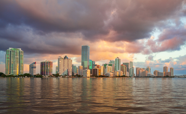 Dawn view of Miami Skyline  by Steve Heap