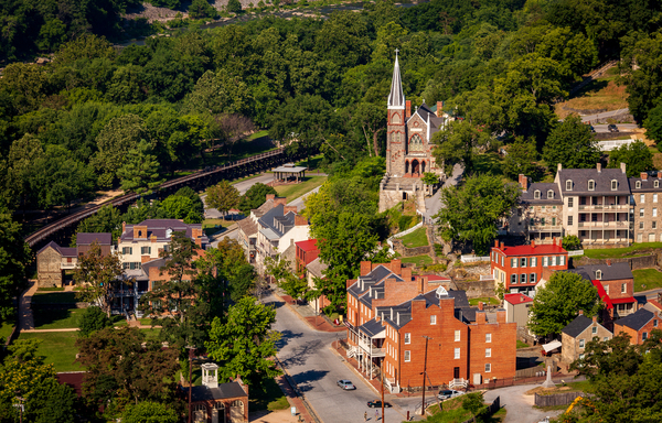 Aerial view of Harpers Ferry by Steve Heap