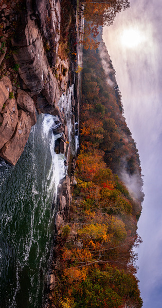 Panoramic Valley Falls on a misty autumn day by Steve Heap