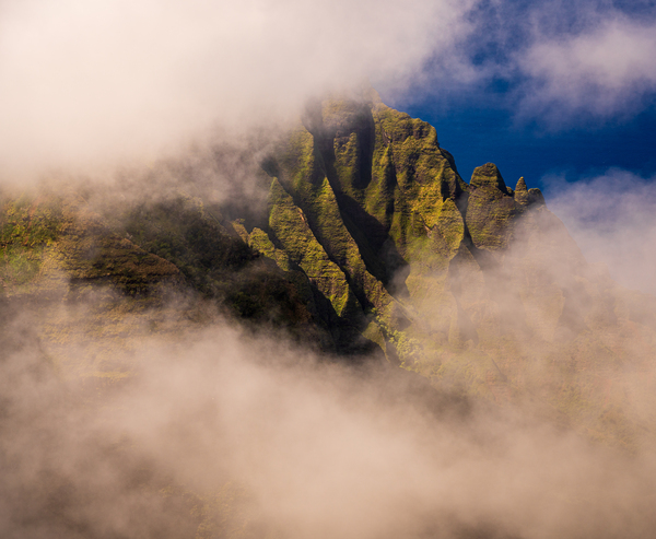 View of the fluted rocks of the Na Pali coast by Steve Heap