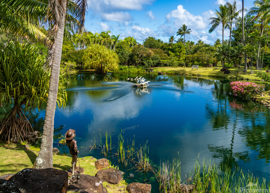 Gorgeous lagoon and lake in the Na Aina Kai sculpture garden  Print