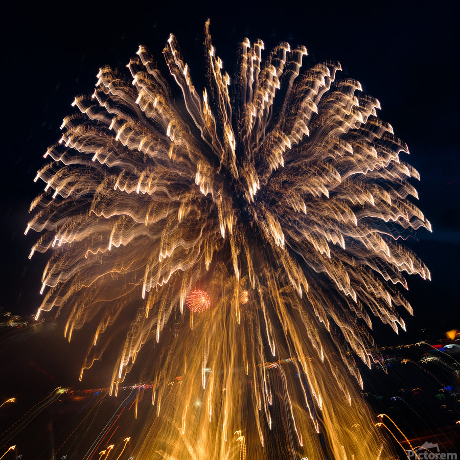 Abstract fireworks over Pittsburgh  Print