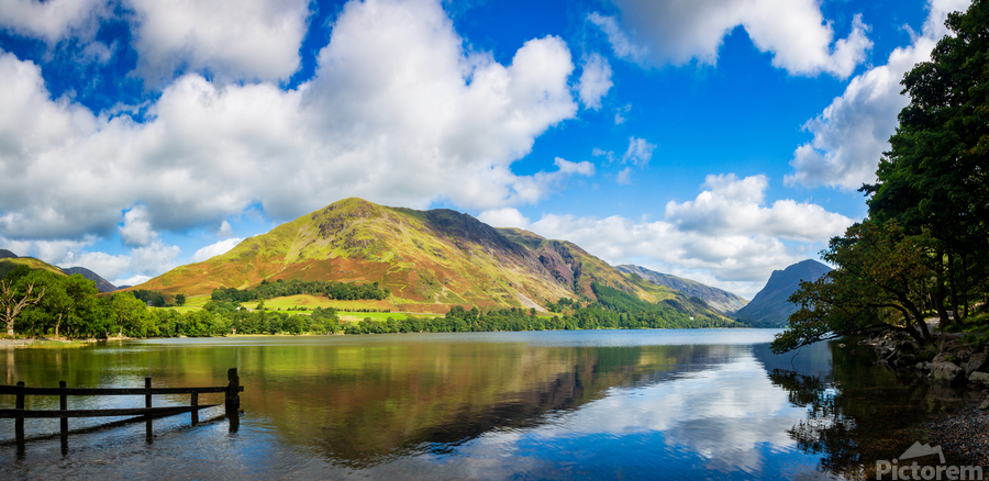 Panorama of Buttermere in Lake District  Print