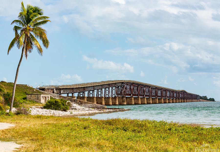 Florida Keys rail bridge and heritage trail  Print