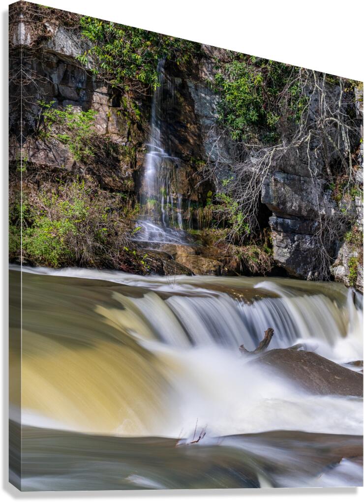 Small waterfall by Valley Falls on a bright spring morning  Canvas Print