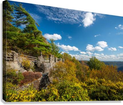 Coopers Rock state park overlook with fall colors  Canvas Print