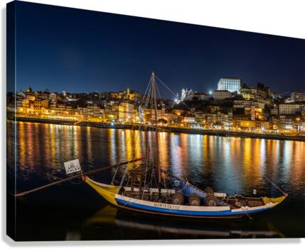 Rabelo boats of Porto in Portugal  Canvas Print