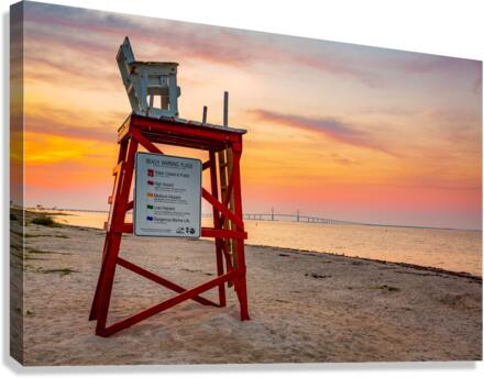 Lifeguard stand in Fort De Soto Florida  Canvas Print