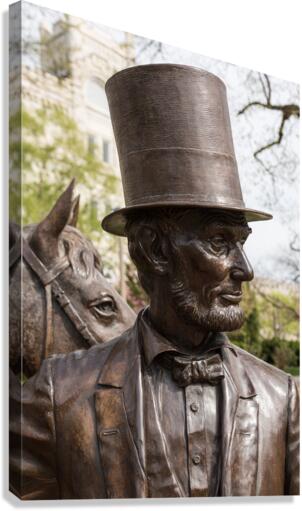 Detail of head of statue of President Lincoln  Canvas Print