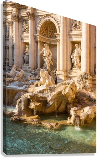 Trevi fountain details in Rome Italy  Canvas Print