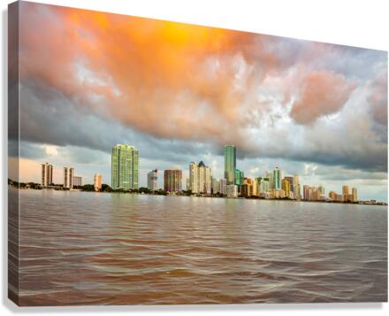 Dawn view of Miami Skyline   Canvas Print