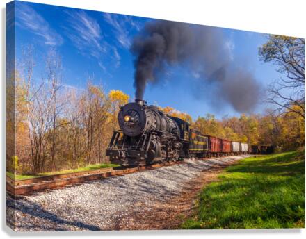 WMRR Steam train powers along railway  Canvas Print
