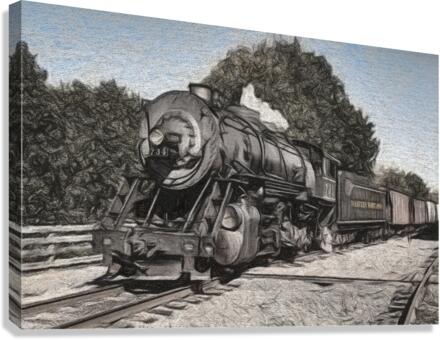 Charcoal WMSR Steam train in Frostburg  Canvas Print