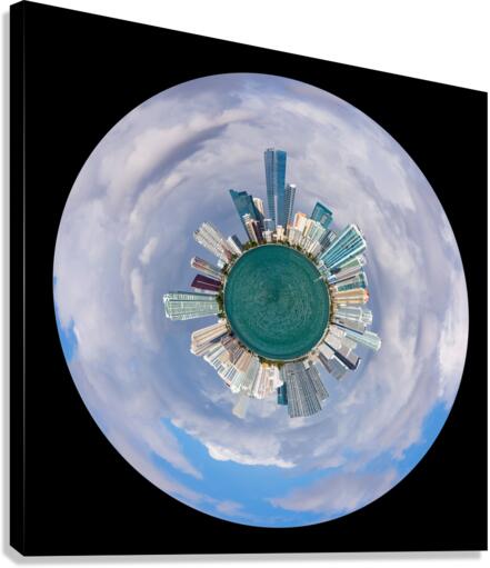 Little earth circular view of Miami Skyline  Canvas Print