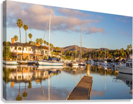 Expensive homes and boats ventura  Canvas Print