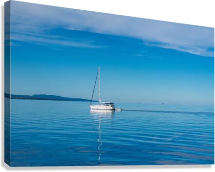 Yacht sailing peacefully across Lake Champlain  Canvas Print