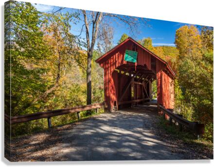 Slaughter House covered bridge in Northfield Falls  Canvas Print
