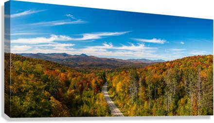 Aerial view of Moretown Mountain Road in Vermont  Canvas Print