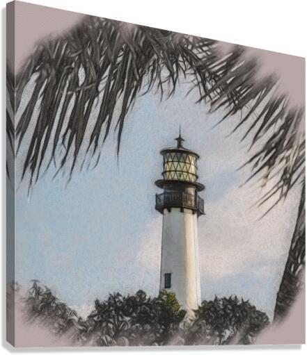 Charcoal Cape Florida lighthouse   Canvas Print