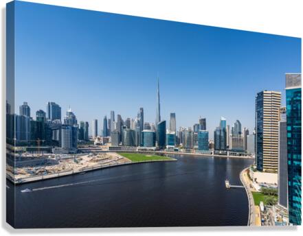Offices and apartments of Dubai Business Bay with district behin  Canvas Print