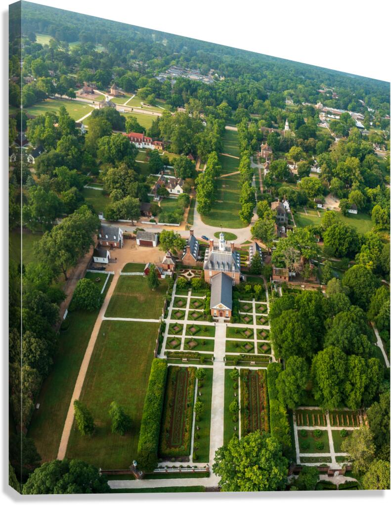 Aerial view of Governors Palace in Williamsburg Virginia  Canvas Print